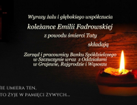 Kondolencje p. Emilii Fadrowskiej