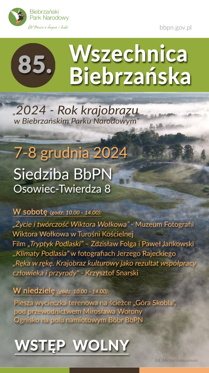 Zapraszamy na 85. Wszechnicę Biebrzańską