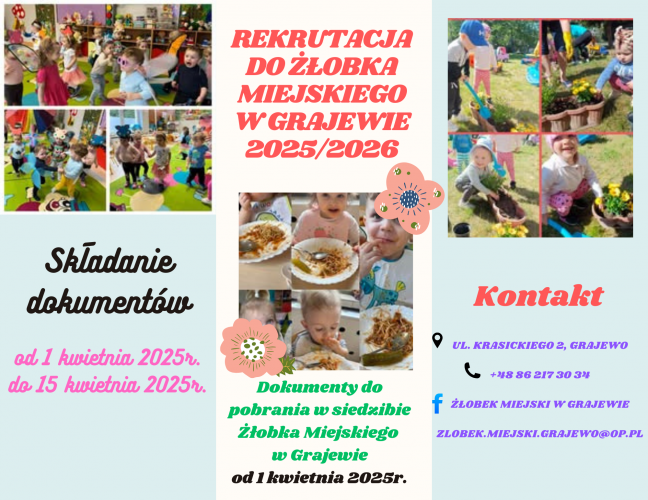 Rekrutacja do Żłobka Miejskiego w Grajewie