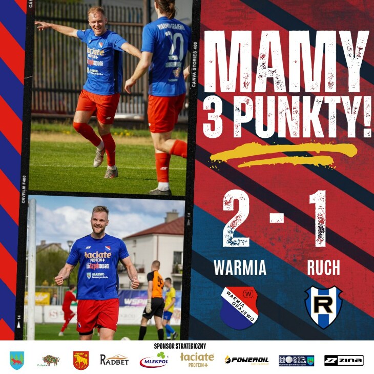 WARMIA  - RUCH Wysokie Mazowieckie 2:1 