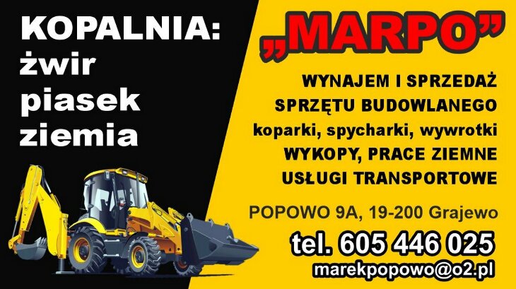 MARPO - kopalnia, wynajem sprzętu, prace ziemne, transport