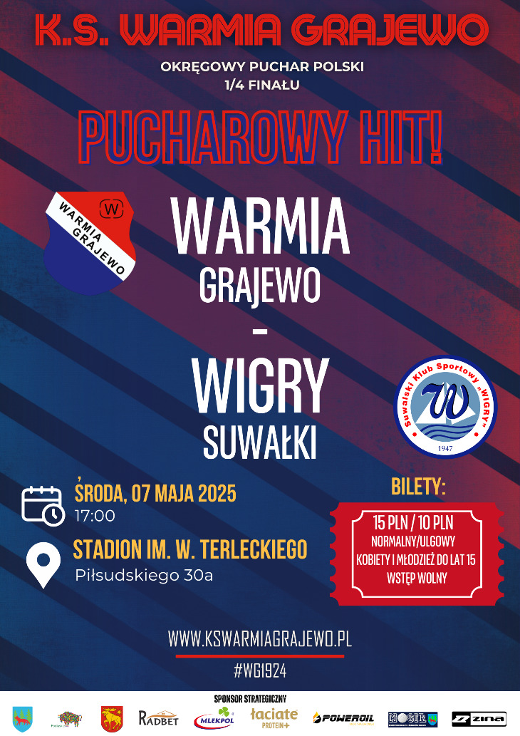 WARMIA - WIGRY (środa 7 maja godz. 17:00)
