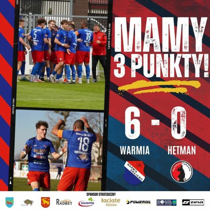  WARMIA Grajewo - HETMAN Tykocin 6:0 