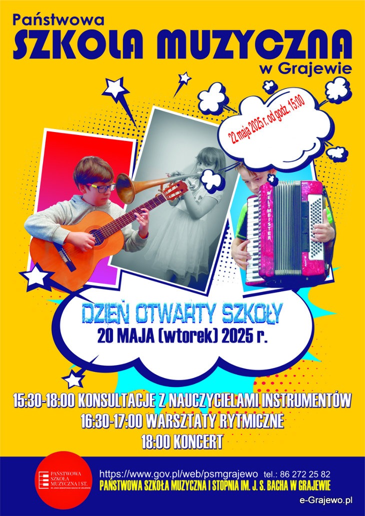 Zapraszamy na Dzień Otwarty do Szkoły Muzycznej (20.05)