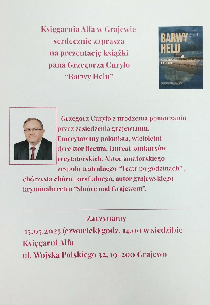 Spotkanie autorskie Grzegorza Curyło (15.05)