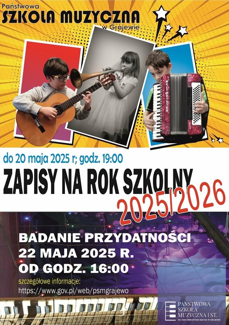 PSM w Grajewie. Zapisy na rok szkolny 2025/26