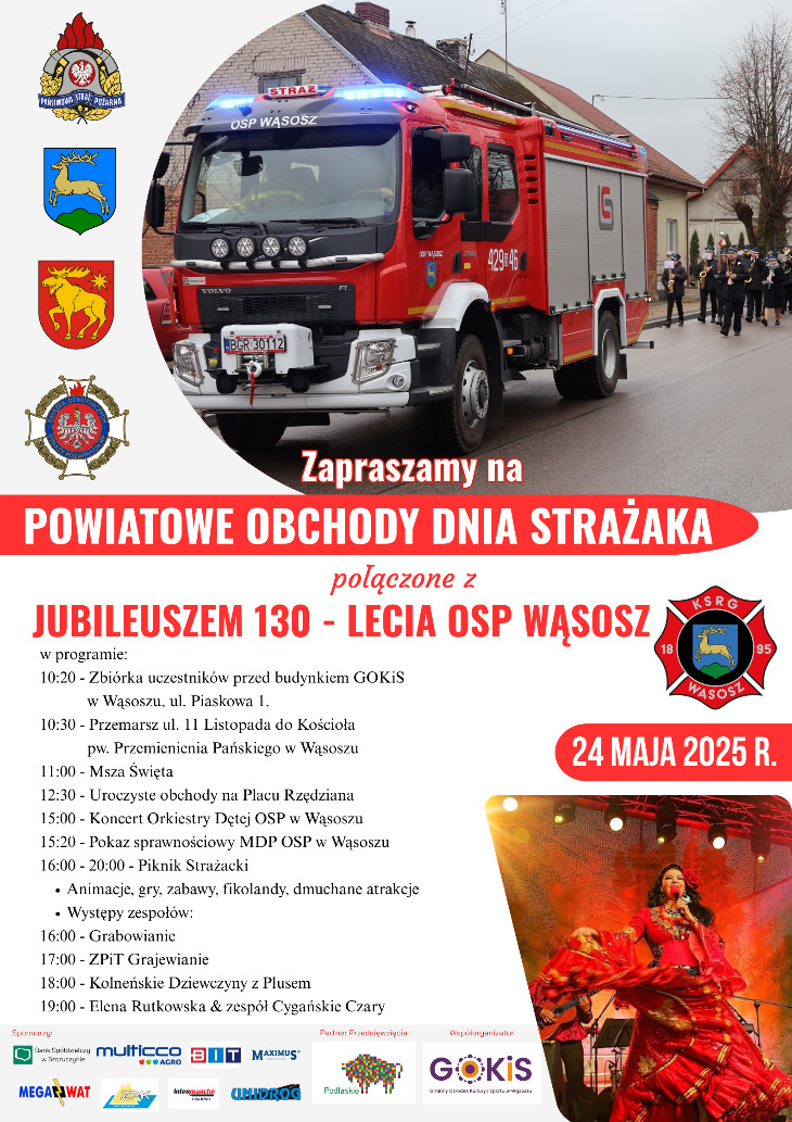 Powiatowe Obchody Dnia Strażaka i 130-lecie OSP Wąsosz