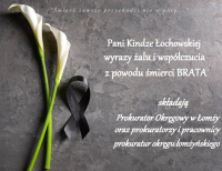 Kondolencje p. Kindze Łochowskiej