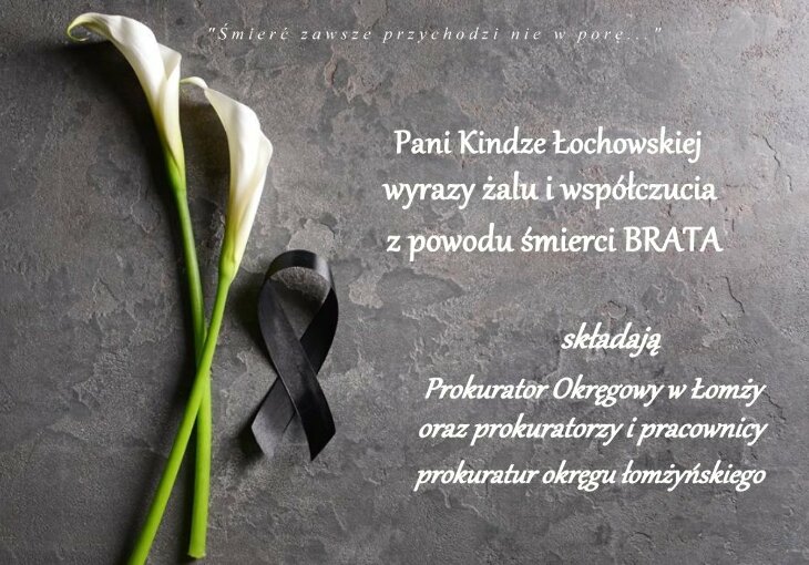 Kondolencje p. Kindze Łochowskiej
