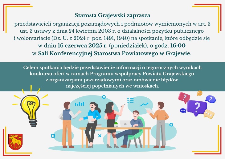 Zapraszamy przedstawicieli organizacji pozarządowych na spotkanie