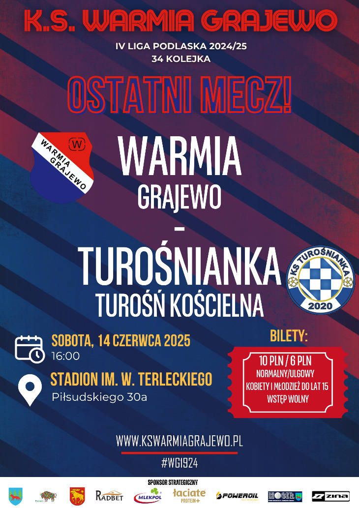 WARMIA - TUROŚNIANKA (sobota 14.06 godz. 16:00)