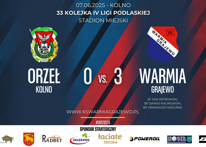 ORZEŁ - WARMIA 0:3