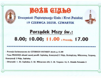 Msze Święte w Boże Ciało 