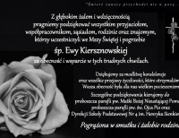 Podziękowania za udział w pogrzebie śp. Ewy Kiersznowskiej