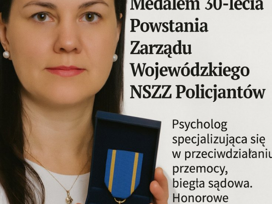 Marta Godlewska odznaczona Medalem 30-lecia NSZZ Policjantów