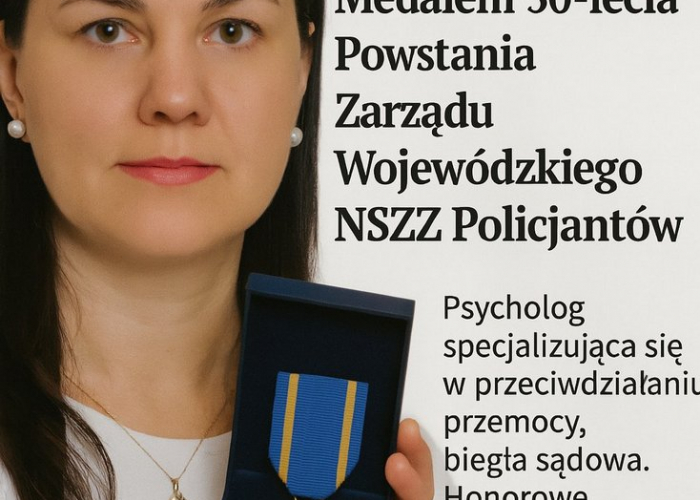 Marta Godlewska odznaczona Medalem 30-lecia NSZZ Policjantów