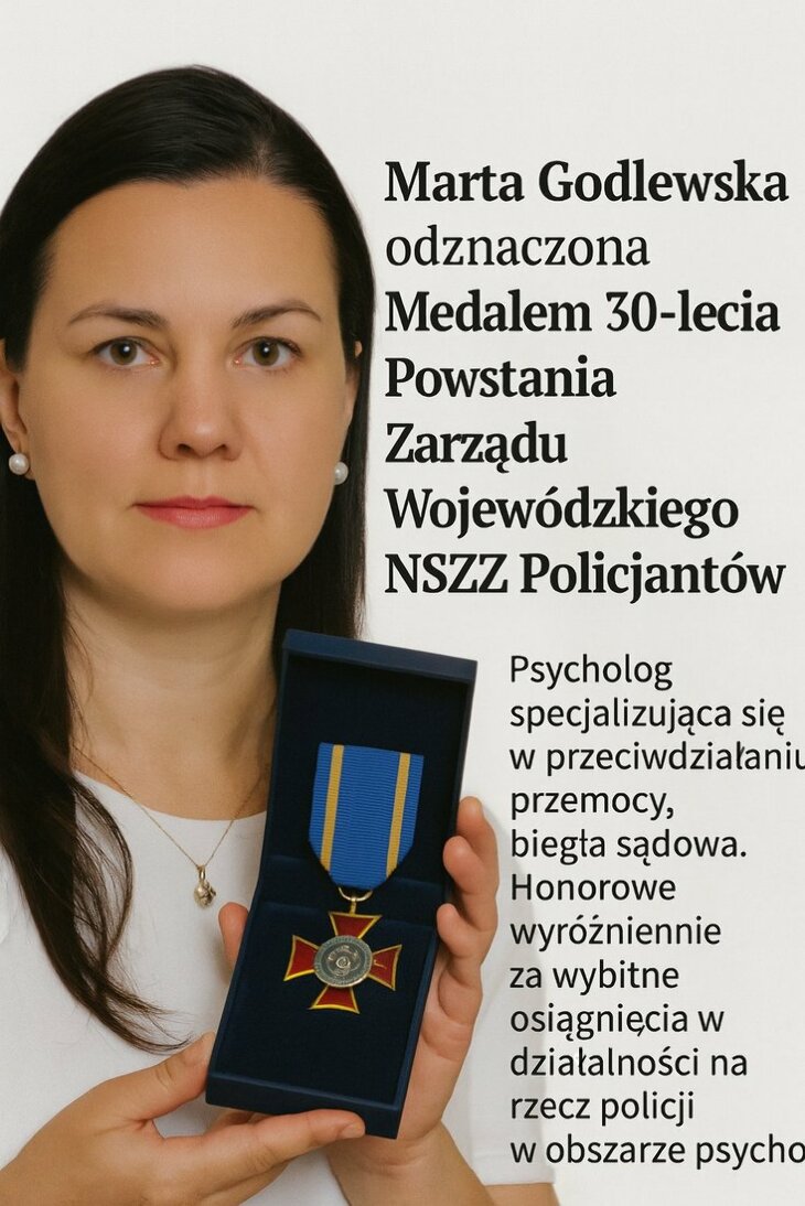 Marta Godlewska odznaczona Medalem 30-lecia NSZZ Policjantów
