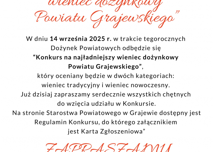Konkurs na najładniejszy wieniec dożynkowy