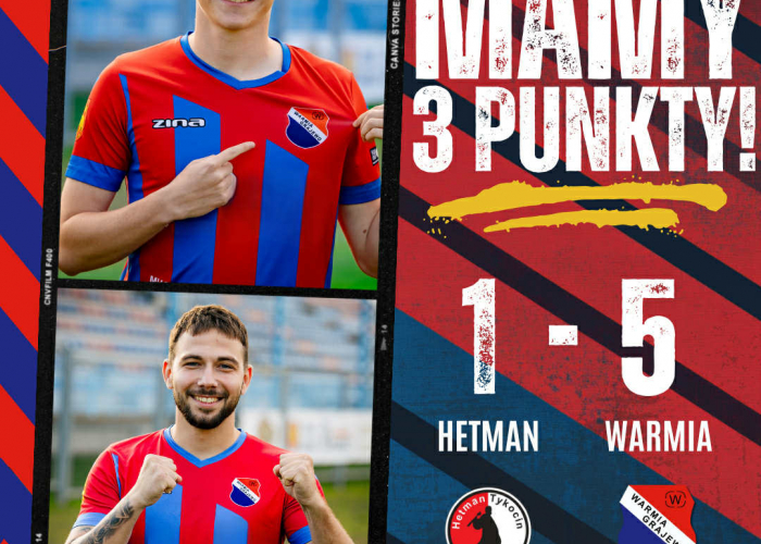 HETMAN Tykocin - WARMIA Grajewo 1:5 (0:2)