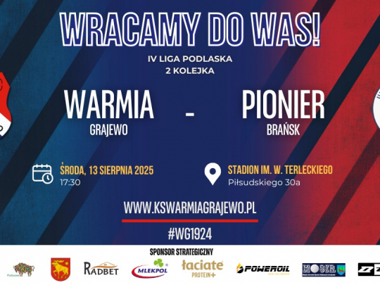 WARMIA - PIONIER (środa 13.08. godz. 17:30)