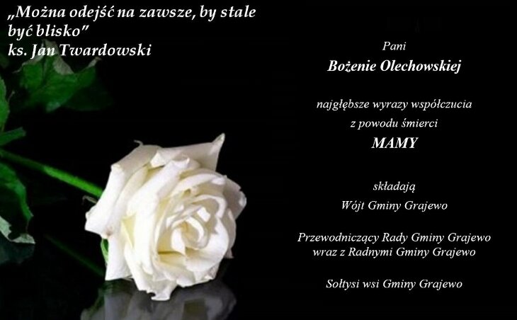 Kondolencje p. Bożenie Olechowskiej