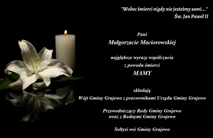 Kondolencje p. Małgorzacie Maciorowskiej