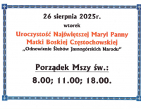 Msze Święte w parafii pw. Św. O. Pio 