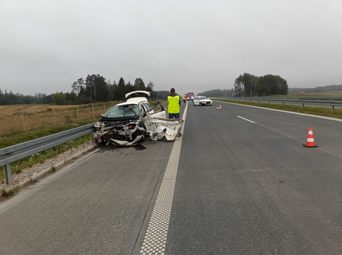 Wypadek na S61 w kierunku Suwałk