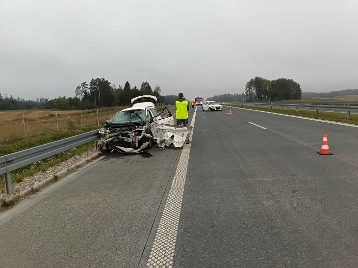Wypadek na S61 w kierunku Suwałk