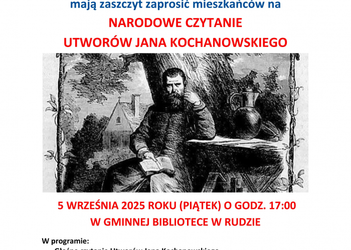 Zaproszenie na Narodowe Czytanie