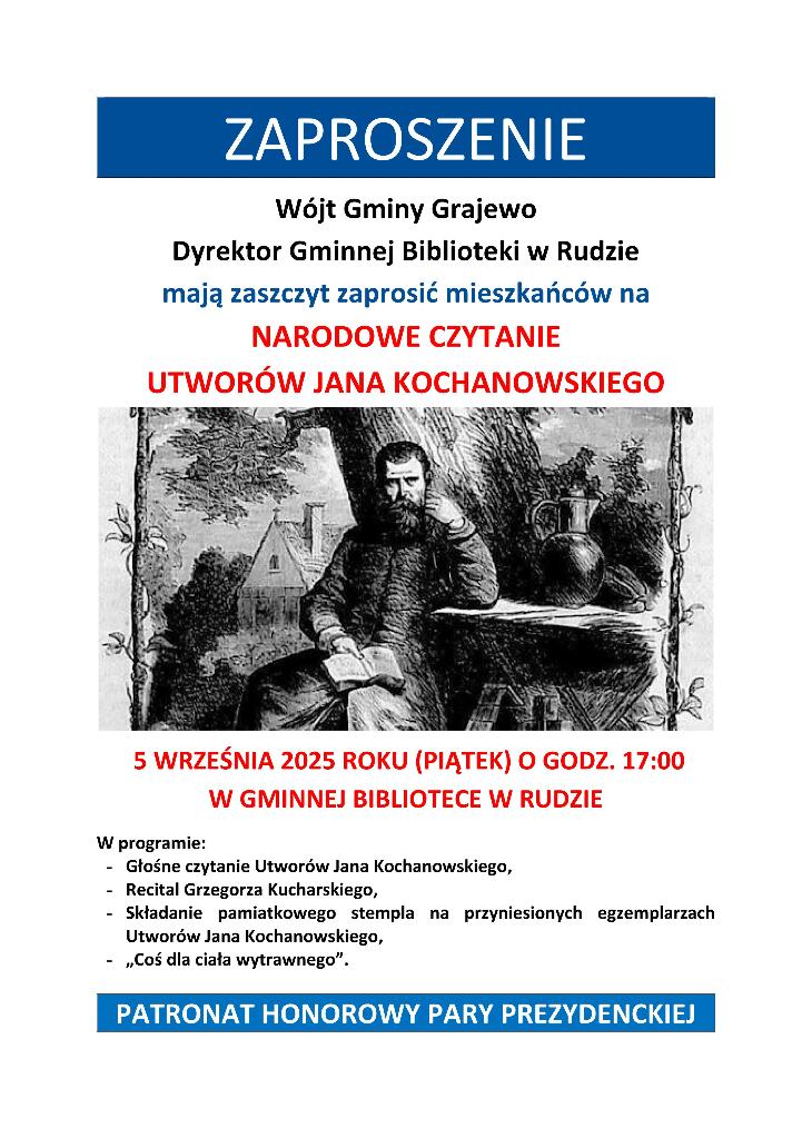 Zaproszenie na Narodowe Czytanie