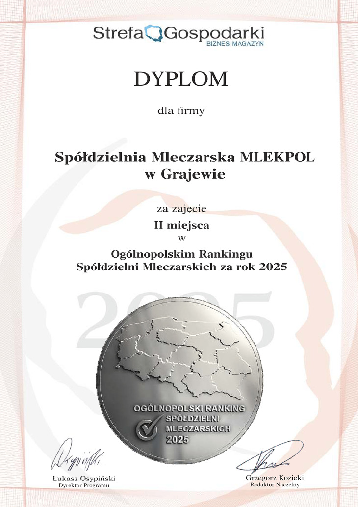  Ranking Najlepszych Spółdzielni Mleczarskich 2025