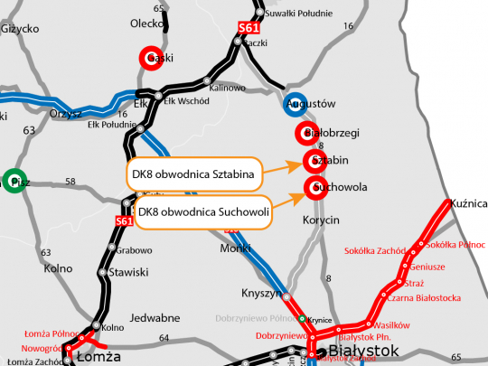 Obwodnica Suchowoli i Sztabina blisko ukończenia (DK8)