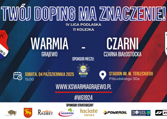 WARMIA zmierzy się z CZARNYMI Czarna Białostocka