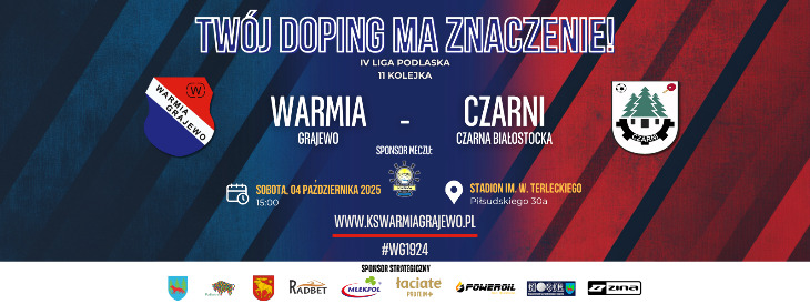 WARMIA zmierzy się z CZARNYMI Czarna Białostocka