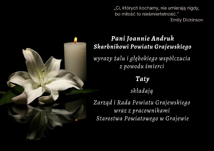 Kondolencje p. Joannie Andruk