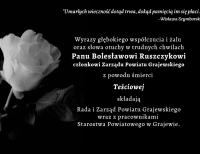 Kondolencje p. Bolesławowi Ruszczykowi