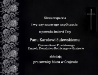 Kondolencje p. Karolowi Sulewskiemu