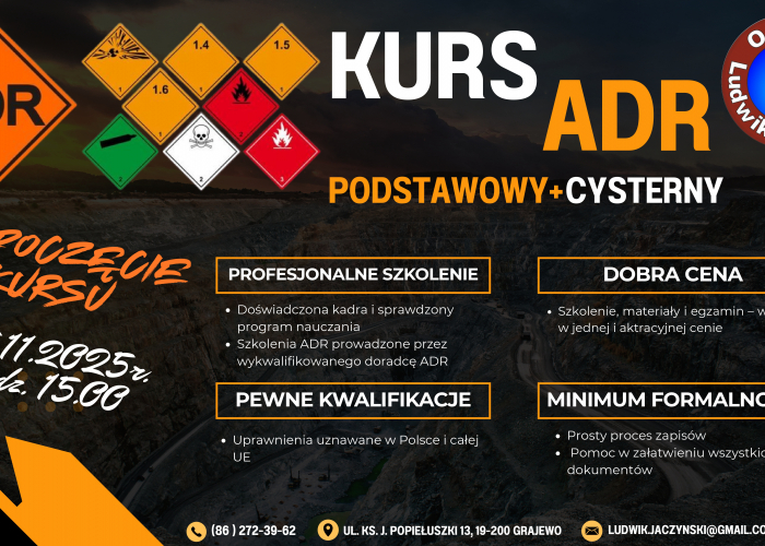 Kurs kierowców przewożących towary niebezpieczne (ADR)