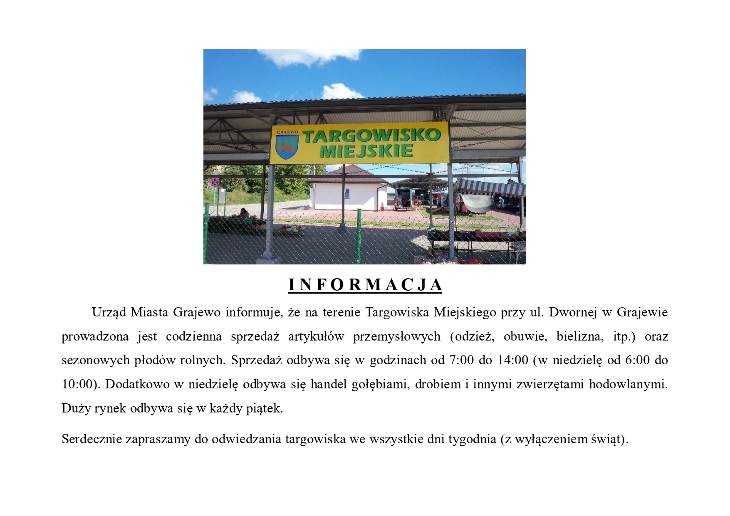 Informacja Burmistrza Miasta Grajewo