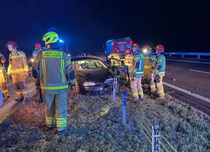 Nocny wypadek na trasie S61