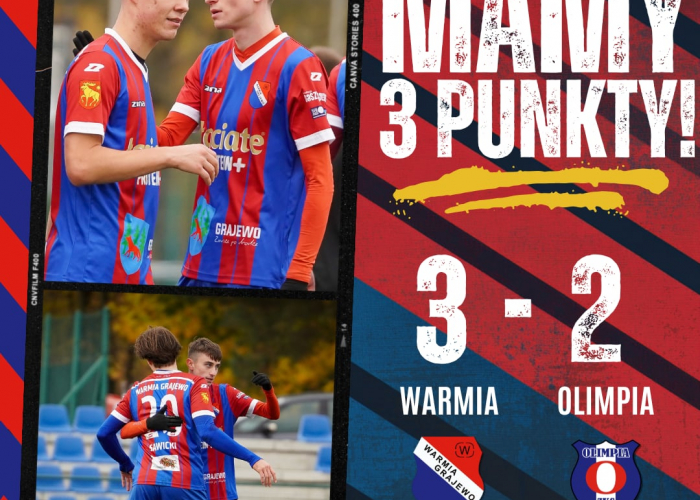 WARMIA Grajewo - OLIMPIA Zambrów 3:2 