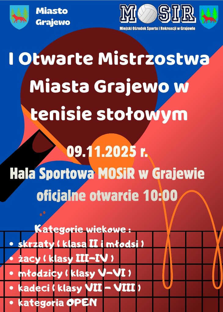 Mistrzostw Miasta Grajewo w tenisie stołowym