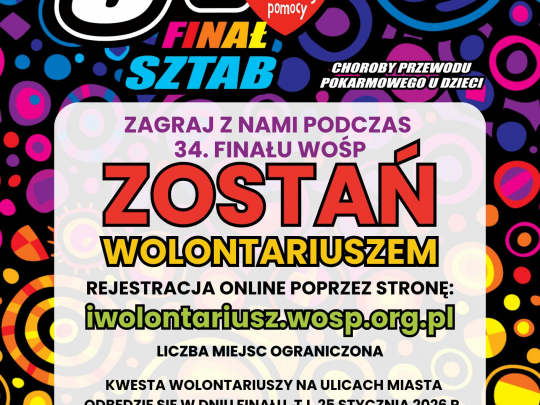 Zostań wolontariuszem 34. Finału WOŚP!