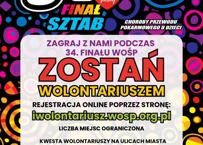 Zostań wolontariuszem 34. Finału WOŚP!