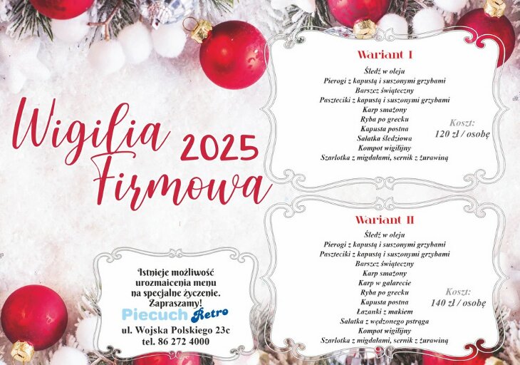 Potrawy wigilijne Piecuch Retro!