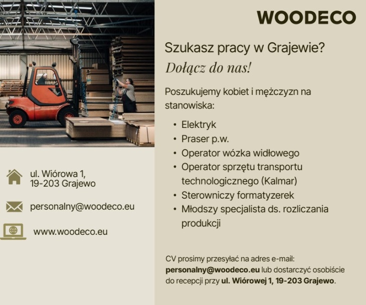 Woodeco. Aktualne oferty pracy
