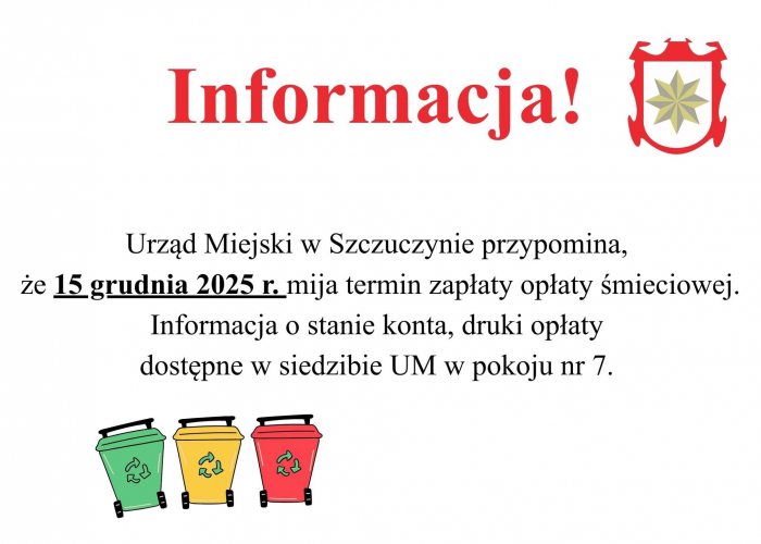 Szczuczyn: Opłata śmieciowa