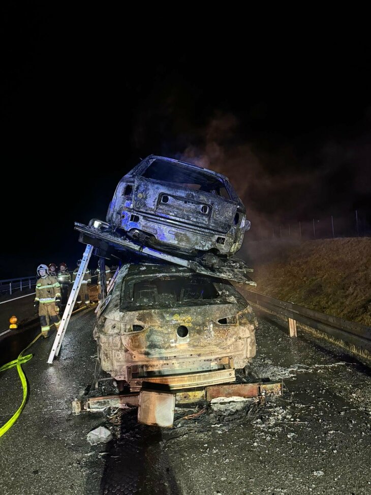 Pożar lawety na S61