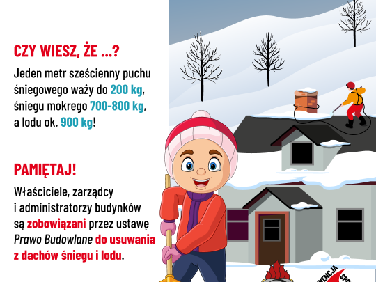 STRAŻ Grajewo - apel o odśnieżanie dachów!